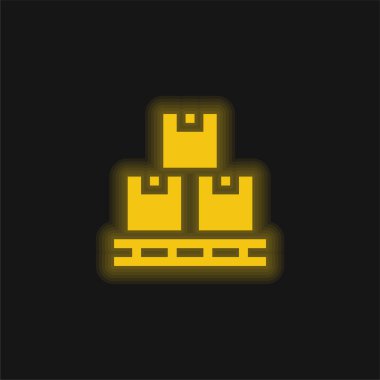 Kutu sarısı parlak neon simgesi