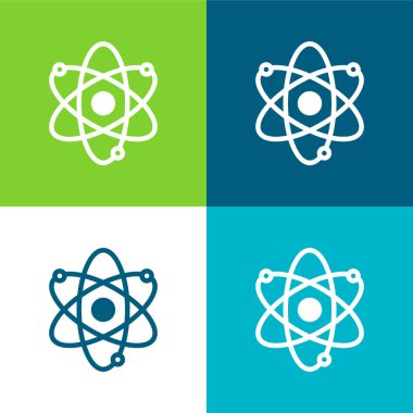 Atom Düz 4 renk en küçük simge kümesi