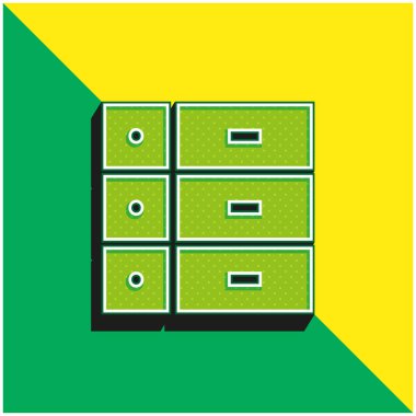 Yeşil ve sarı modern 3d vektör simgesi logosunu özelleştirir