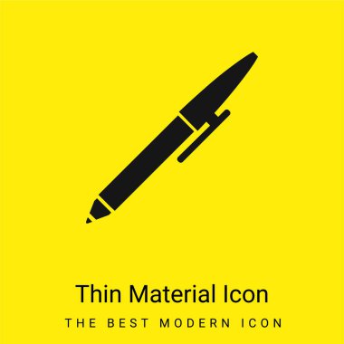 Ballpoint Pen minimal bright yellow material icon clipart