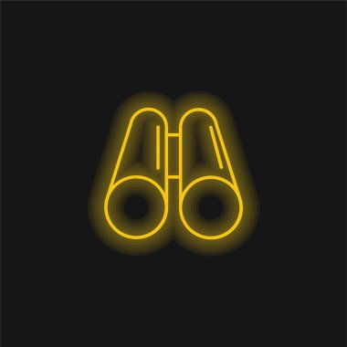 Dürbünler sarı parlayan neon simgesi