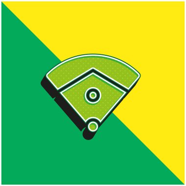 Baseball Field Green and yellow modern 3d vector icon logo clipart