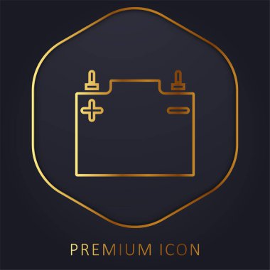 Pil altın çizgisi prim logosu veya simgesi