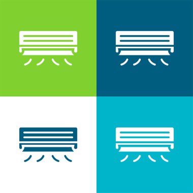 Klima Düz 4 renk en az simge seti