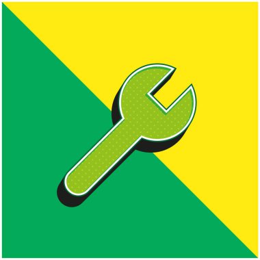 Yeşil ve sarı modern 3d vektör simgesini ayarla