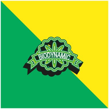 Biodynamic Badge Green and yellow modern 3d vector icon logo clipart