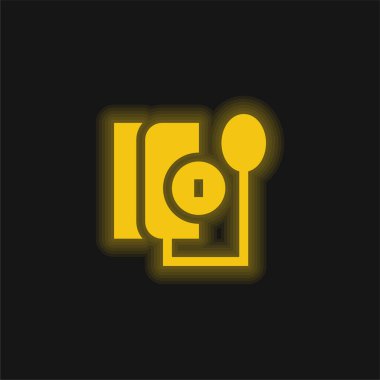 Kan basıncı göstergesi sarı parlak neon simgesi