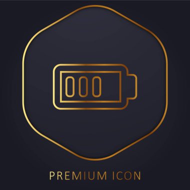 Battery Charge Almost Full golden line premium logo or icon clipart