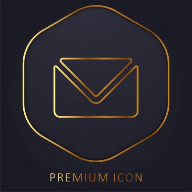 Büyük Zarf altın çizgi prim logosu veya simgesi