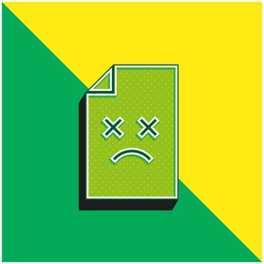 Arşiv Yeşil ve Sarı 3D modern vektör simgesi logosu