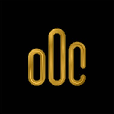 Çubuk Grafik altın kaplama metalik simge veya logo vektörü