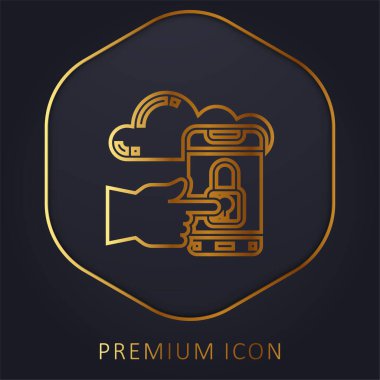 Altın çizgi premium logo veya simgeye eriş