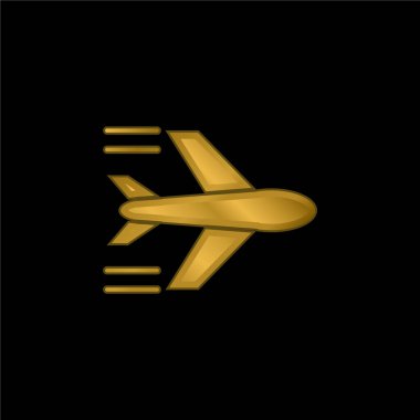 Uçan altın kaplama metal simge veya logo vektörü