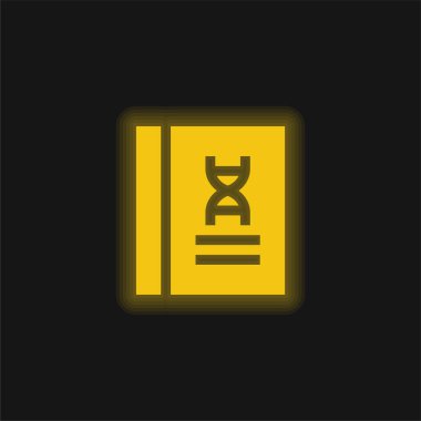 Kitap sarı parlak neon simgesi