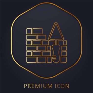 Brick Wall golden line premium logo or icon clipart