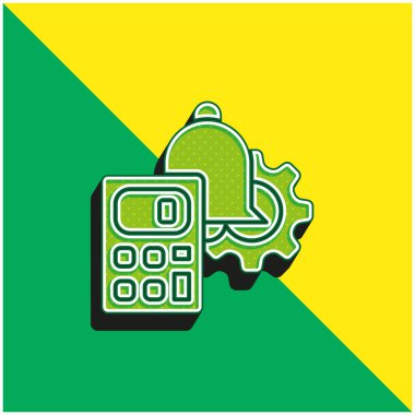 Denetim Yeşil ve Sarı modern 3d vektör simgesi logosu