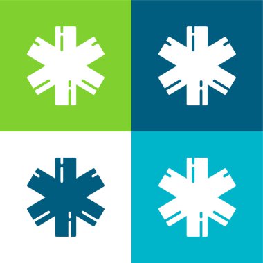 Ambulans Düz Renk en az simge seti