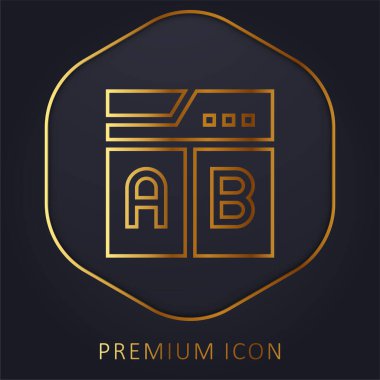 Altın çizgi prim logosu veya simgesi test ediliyor