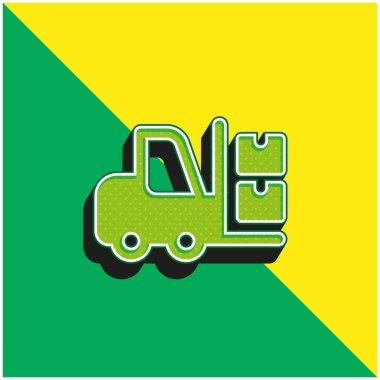 Kutular Yeşil ve Sarı Modern 3D vektör simgesi logosu