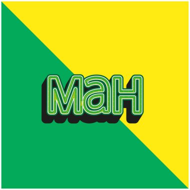 Azerbaycan Para Birimi Sembolü Yeşil ve Sarı Modern 3D vektör simgesi logosu