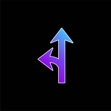 Arrow Junction One To The Left blue gradient vector icon clipart