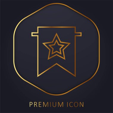 Yer imi altın çizgi premium logosu veya simgesi