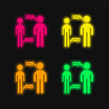 Bmi dört renk parlayan neon vektör simgesi