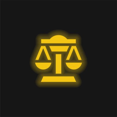 Sarı parlak neon simgesini dengele
