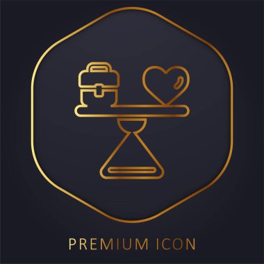 Altın çizgi prim logosu veya simgesi dengesi