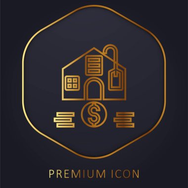 Affordable golden line premium logo or icon clipart