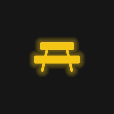 Sarı benç parlayan neon simgesi