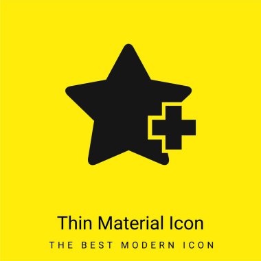 Add Favorite Star Interface Symbol minimal bright yellow material icon clipart
