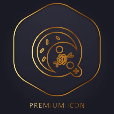 Bakteri altın çizgi premium logosu veya simgesi