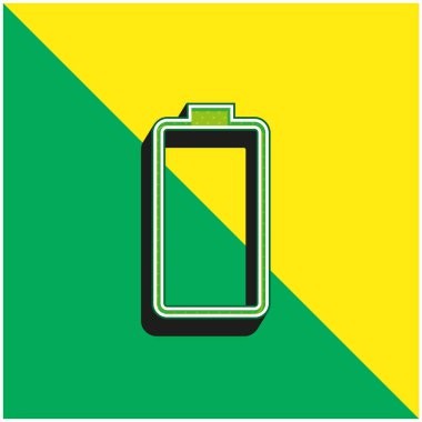 Pil Yeşil ve Sarı modern 3D vektör simgesi logosu