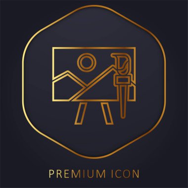 Sanat altın çizgisi premium logosu veya simgesi