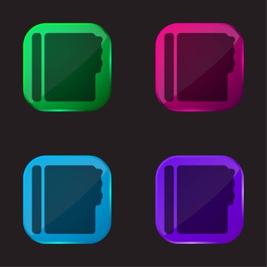 Adres Defteri Siyah Şekil dört renkli cam simge