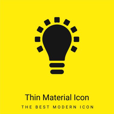 Black Lightbulb Creativity Symbol minimal bright yellow material icon clipart