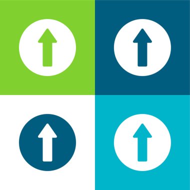 Düz dörtlü renk simgesi seti