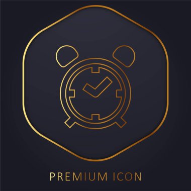 Alarm Saati altın çizgi premium logosu veya simgesi