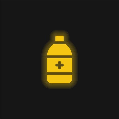 Alcohol yellow glowing neon icon clipart