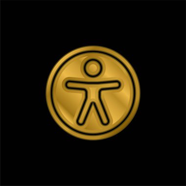 Erişilebilirlik altın kaplamalı metalik simge veya logo vektörü