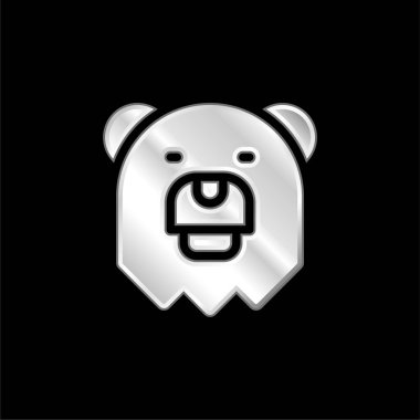 Ayı gümüş kaplama metalik simge