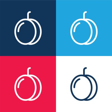 Kayısı mavisi ve kırmızı dört renk en küçük simge kümesi