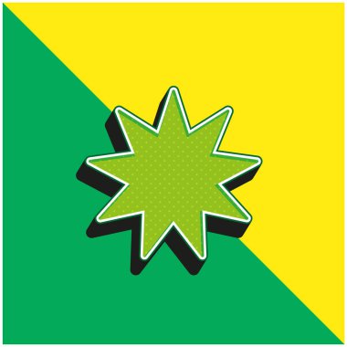 Bahai Yeşil ve Sarı modern 3d vektör simgesi logosu