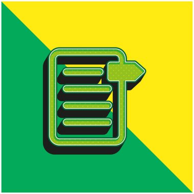 Bookmark On File Green and yellow modern 3d vector icon logo clipart