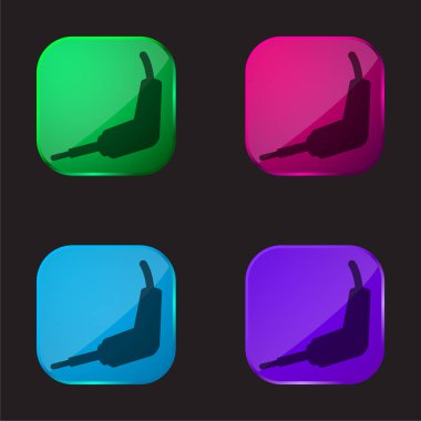 Ses Donanımı Bağlayıcı Dört Renkli Cam Simgesi