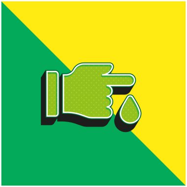 Kan Damlası Yeşil ve Sarı 3D vektör simgesi logosu
