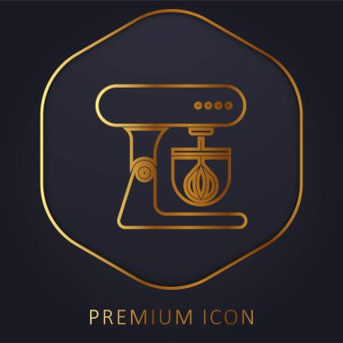 Blender altın çizgi premium logosu veya simgesi
