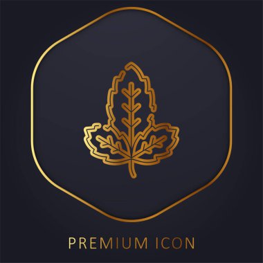 Fesleğen altın çizgi prim logosu veya simgesi