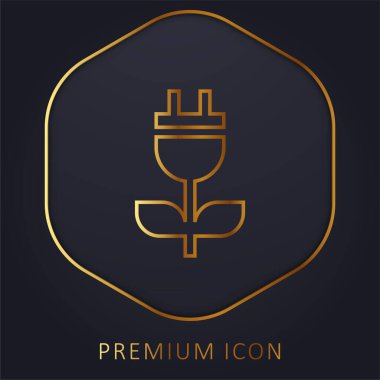 Bioenergy golden line premium logo or icon clipart